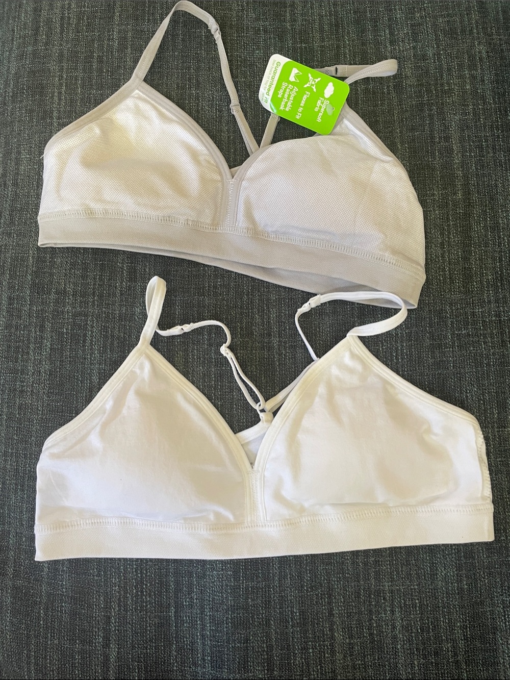 Hanes Two-Pack Soft Training Bras - Cream and White